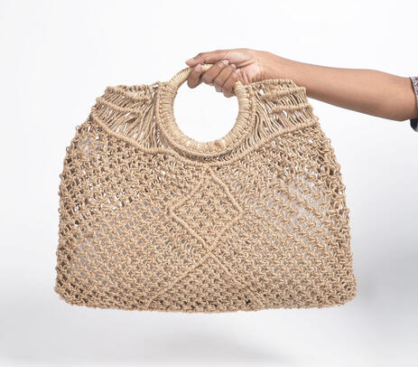 Macrame jute purse