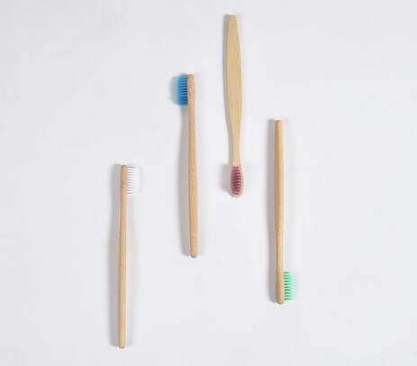 Assorted bamboo toothbrushes