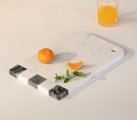 Hand cut marble monochrome chopping board