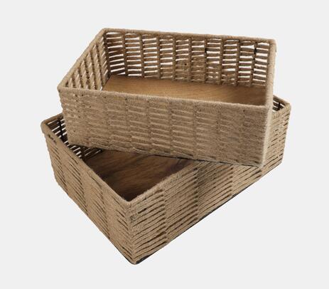 Jute & iron frame organizer baskets