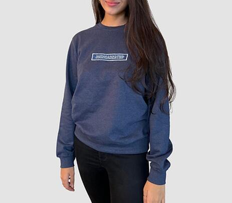 Recycled fabric blend unisex blue sweatshirt