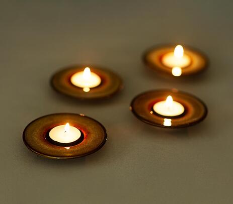 Circular ceramic tea light holders