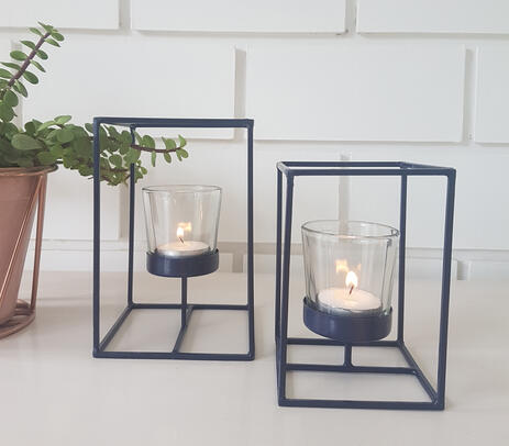 Minimal geometric metal candle holders