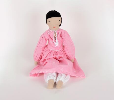 Handmade cotton pink ethnic soft doll