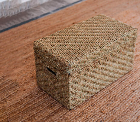 Handwoven jute trunk