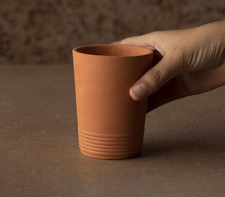 Handmade terracotta water tumbler