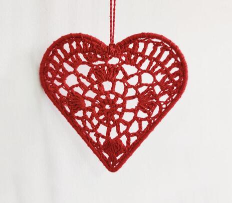 Woolen heart hanging decor