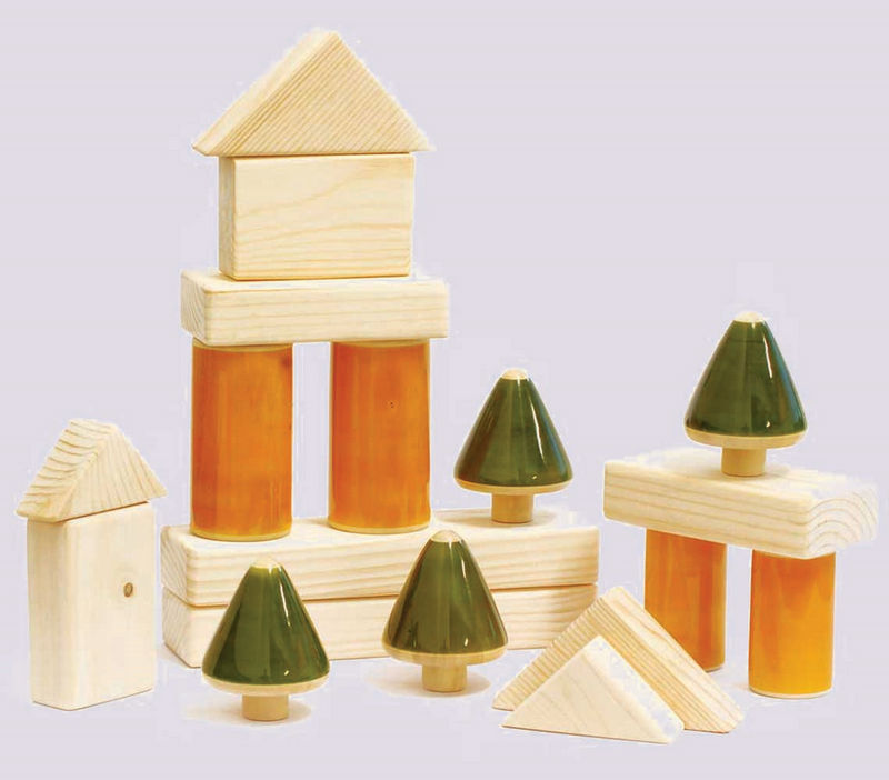 Handmade wooden building blocks